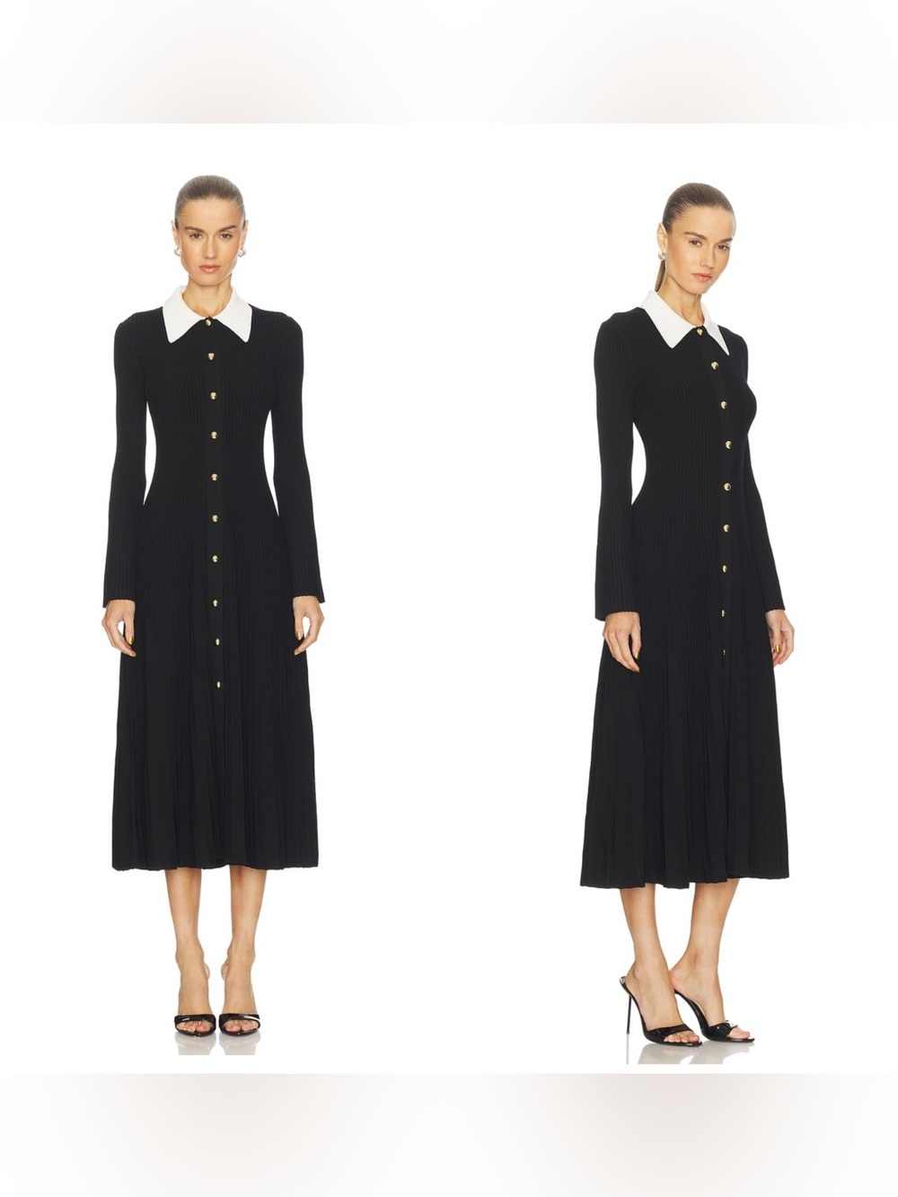 NWT SIMKHAI Philippa Long-Sleeve Ribbed Midi Dress